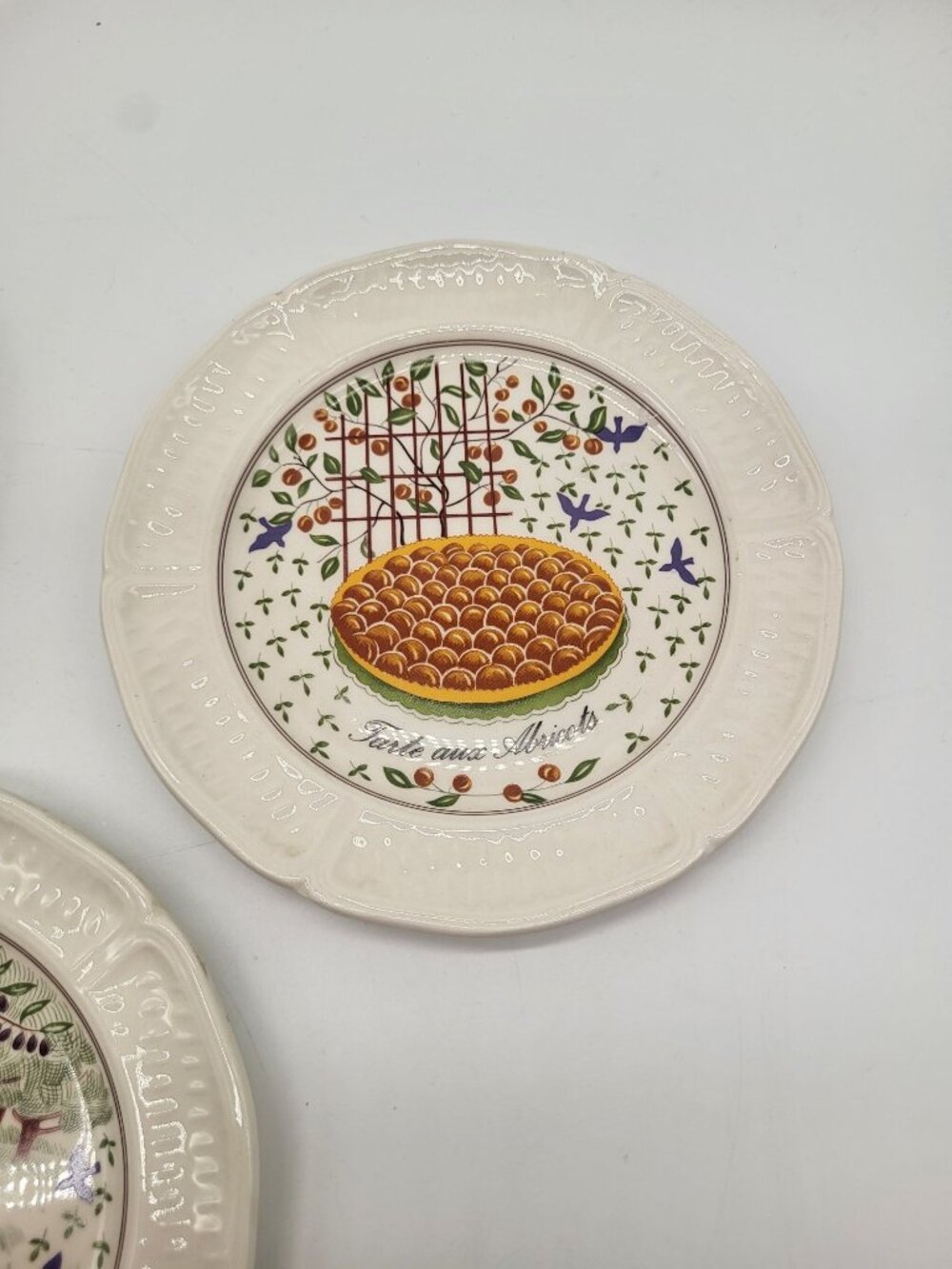 Gien Porcelain "Les Tartes" Plates x 5 French Fruit Tree Dessert Small - Picture 6 of 10